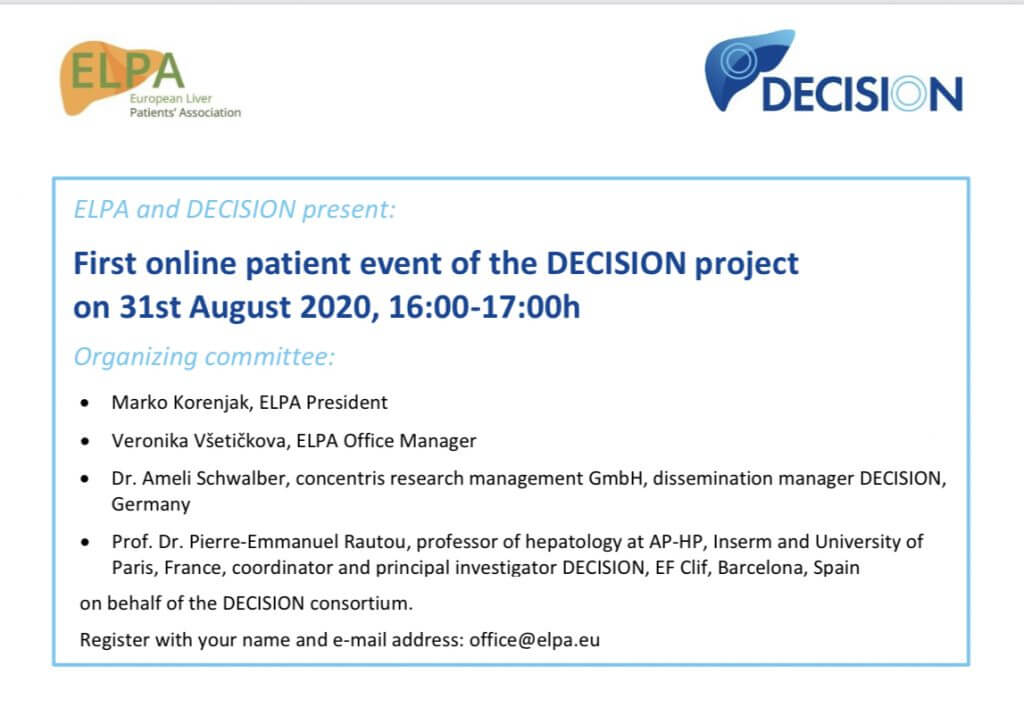 First online patient event of the DECISION project