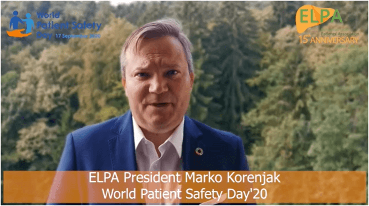 ELPA President Marko Korenjak -World Patient Safety Day'20