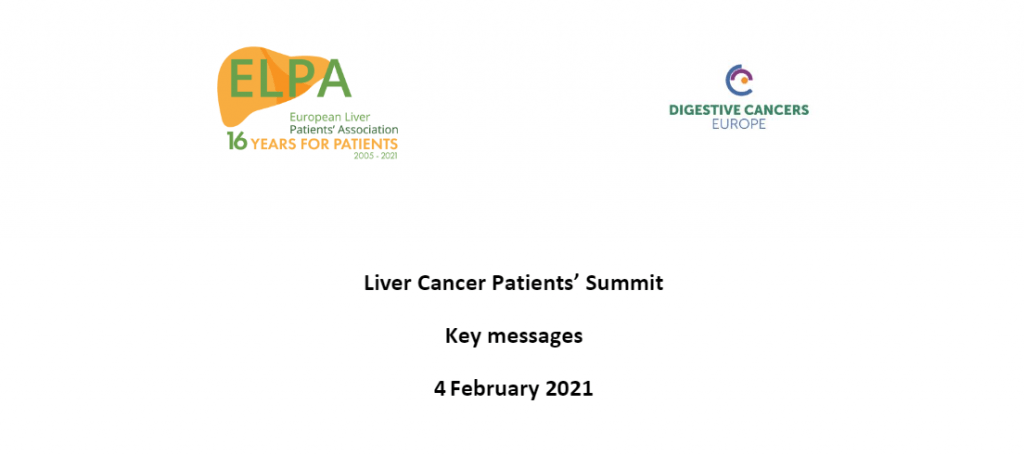 1st Liver Cancer Patients' Summit - Key messages